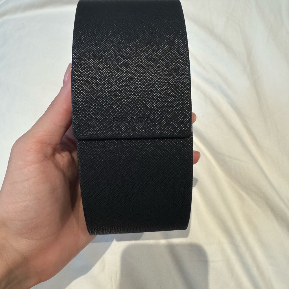 Prada Textured Black Leather Sunglasses Case